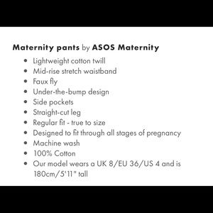 ASOS Maternity Pants - Maternity Twill Pants in Navy from ASOS ASOS Maternity Pants - Maternity Twill Pants in Navy from ASOS